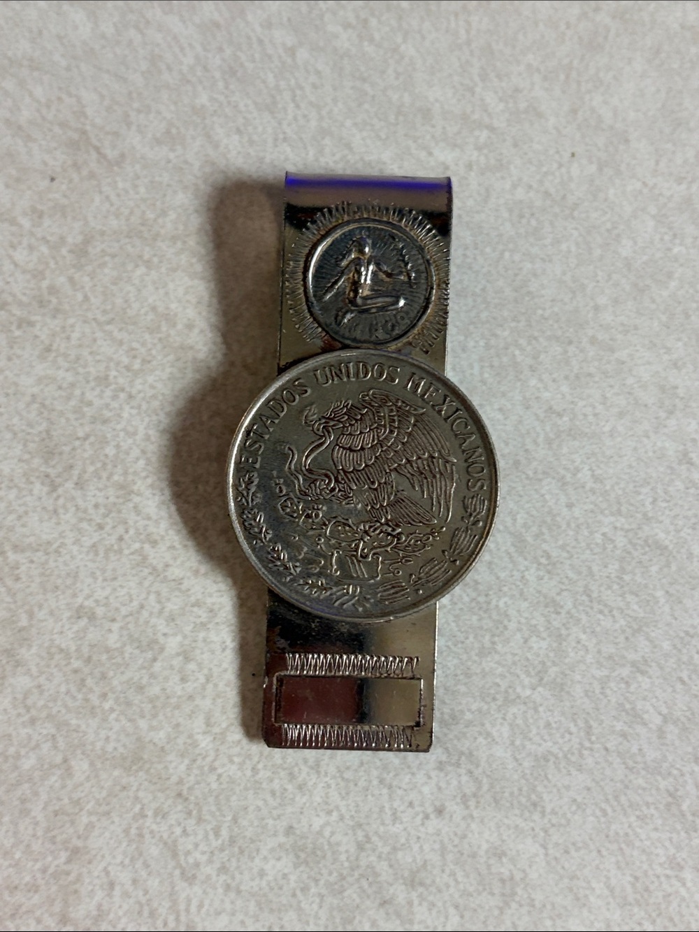 vintage Mexican 1 Peso coin money clip